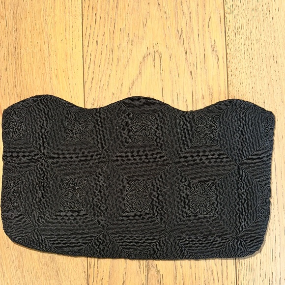 Vintage 1940s corde Black Clutch Bag - Picture 4 of 6